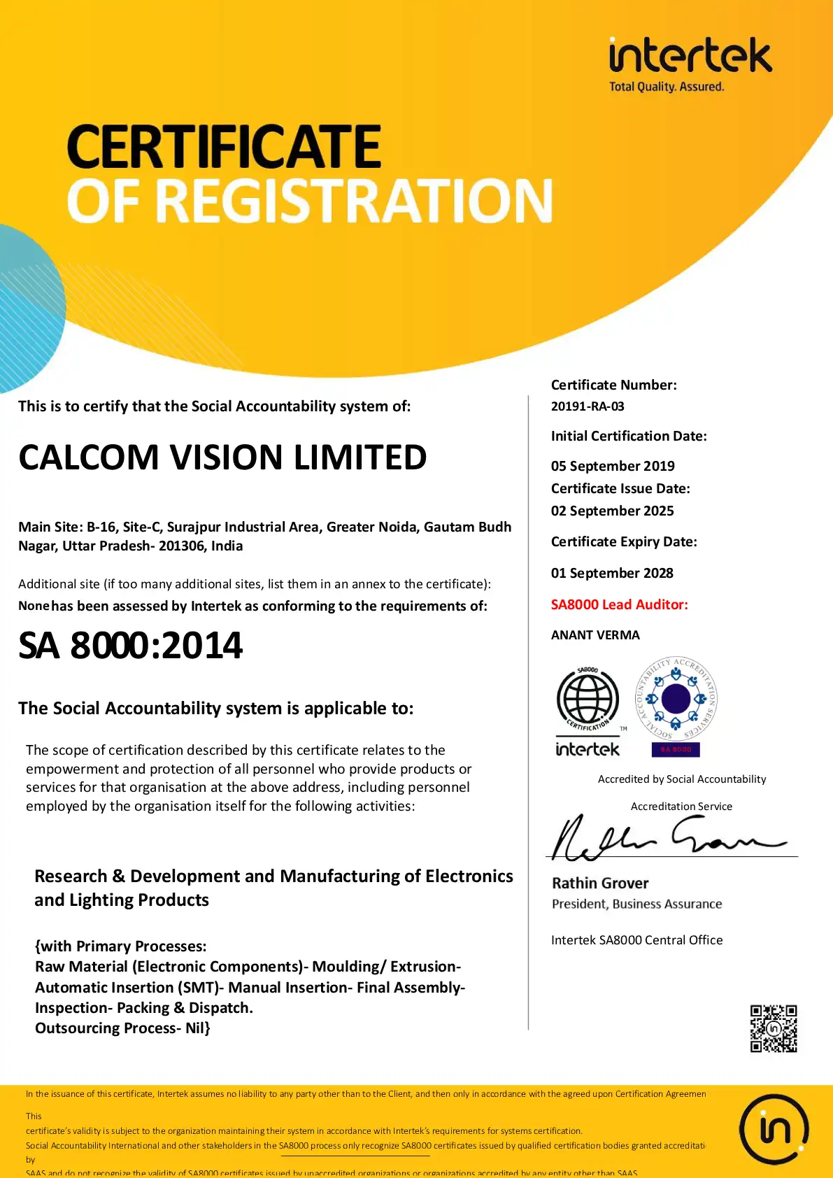 SA-8000 CERTIFICATE VAILD-2028
